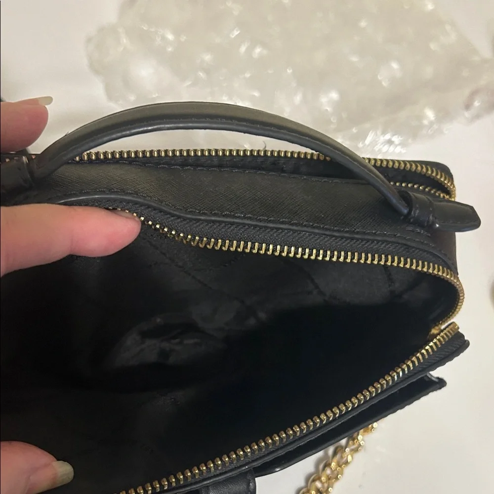 Michael Kors Black Leather Crossbody with Gold Hardware - Picture 6 of 10